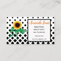 Sunflower Beautician Nomination Cartes de visite