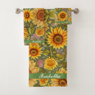 Sunflower Beautiful Modern Collection Bath Towel Set