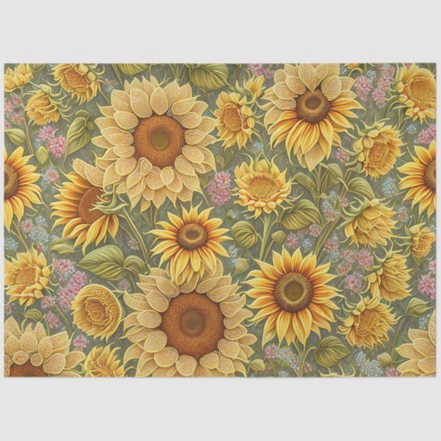 Sunflower Beautiful Modern Collection Tissue Paper (Front)