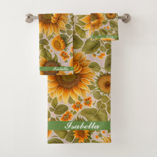 Sunflower Beautiful Trendy Collection Bath Towel Set