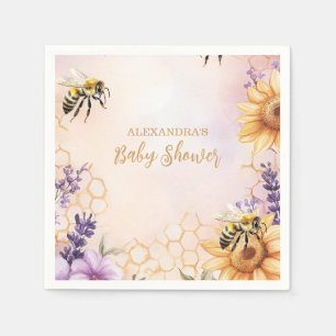 Sunflower Bee Baby Shower Mommy To Bee Baby Shower Napkin