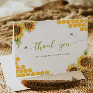 Sunflower Bee Baby Shower Thank You Card