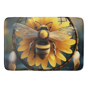 Sunflower Bee Dreamcatcher,  Bath Mat