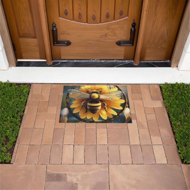 Sunflower Bee Dreamcatcher,  Doormat (Outdoor)