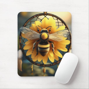 Sunflower Bee Dreamcatcher, Mouse Pad