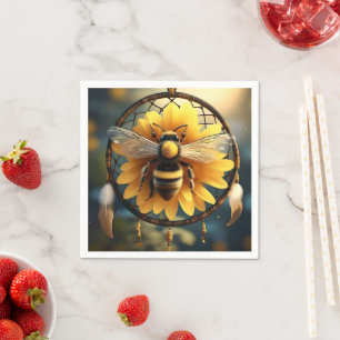 Sunflower Bee Dreamcatcher,  Napkin