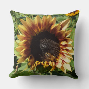 Sunflower Bee GIANT Throw Pillow
