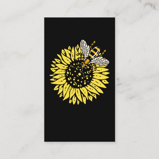 Sunflower Bee Lover Beekeeper Honey Beekeeping Business Card (Front)