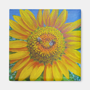 Sunflower Bees Magnet