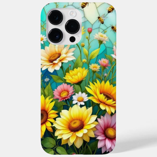 Sunflower & Bees Phone Case (Back)