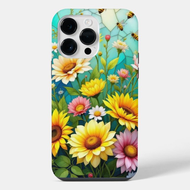 Sunflower & Bees Phone Case (Back)