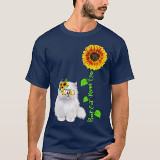 Sunflower Best Cat Mom Ever Kitten Cat Lovers Moth T-Shirt
