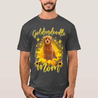Sunflower Best Dog Mom Ever Funny Goldendoodle Dog T-Shirt