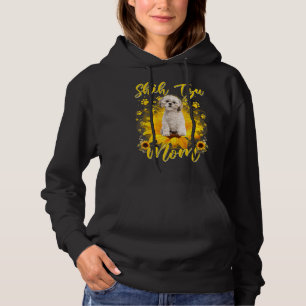 Sunflower Best Dog Mom Ever Funny Shih Tzu Dog Hoodie