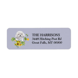Sunflower Bichon Frise Return Address