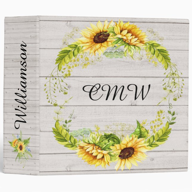 Sunflower Binder - Notebook (Front/Spine)