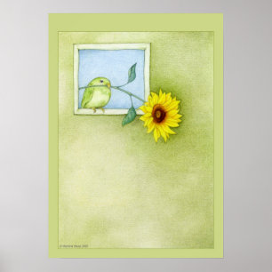 Sunflower Bird Poster
