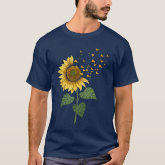 Sunflower Birds Cute Floral Birdwatching family T-Shirt