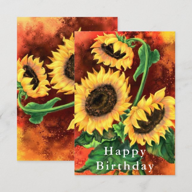Sunflower Birthday Card (Front/Back)
