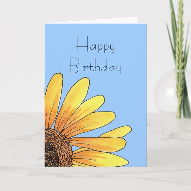 Sunflower Birthday Card (Front)