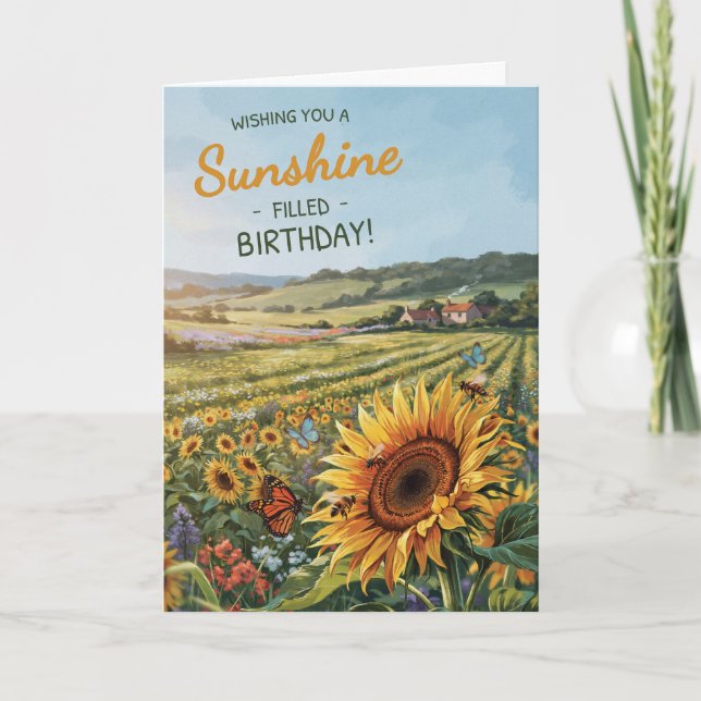 Sunflower Birthday Card for Her (Front)