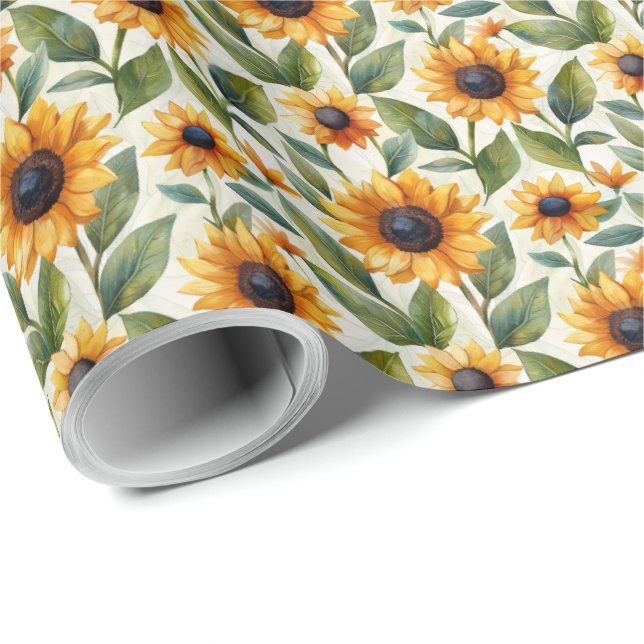 Sunflower Birthday Gift Wrapping Paper Wrap (Roll Corner)