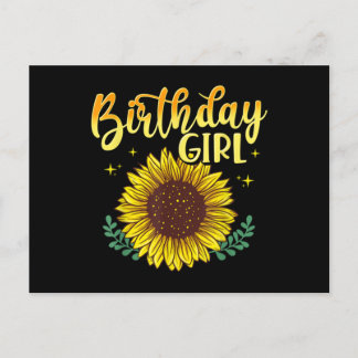 Sunflower Birthday Girl Party Family Matching Postcard