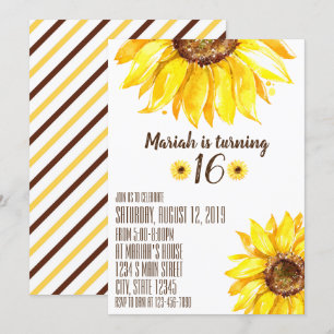 Sunflower Birthday Invitation