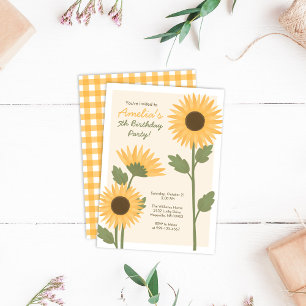 Sunflower Birthday Invitation for Girl's Party