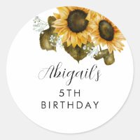 Sunflower Birthday Party Favour 