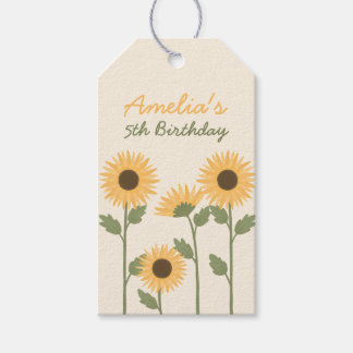 Sunflower Birthday Party Favour or Gift Tags