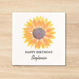 Sunflower Birthday Party Napkin