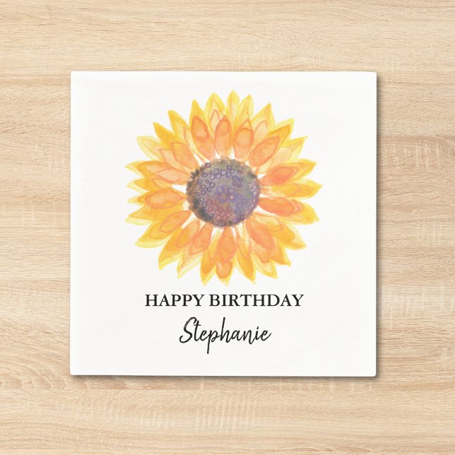 Sunflower Birthday Party Napkin (Creator Uploaded)