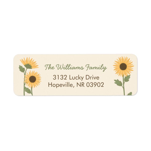 Sunflower Birthday Return Address Labels (Front)