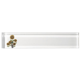 Sunflower Black Cat Nameplate