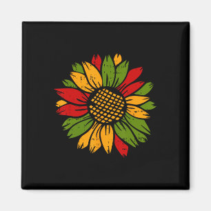 Sunflower Black History Month Colors Men Women Flo Magnet