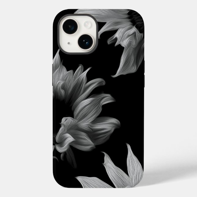 Sunflower - Black & White Fine Art Photograph  Case-Mate iPhone Case (Back)