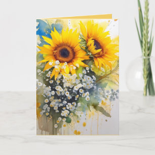 Sunflower Blank Greeting Card