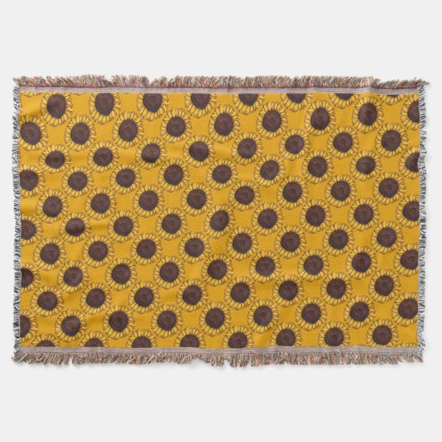 Sunflower Blanket Yellow Sunflower Throw Blanket (Front)