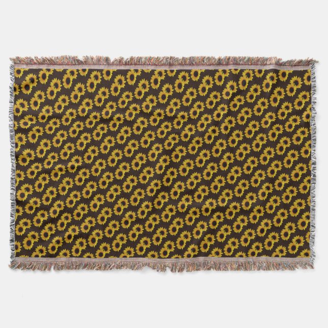 Sunflower Blanket Yellow Sunflower Throw Blanket (Front)
