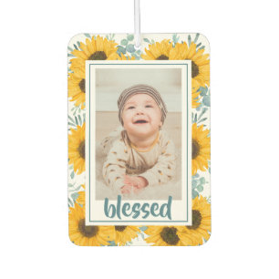 Sunflower Blessed Family Kids Photo Air Freshener