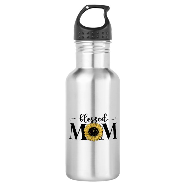 Sunflower & Blessed Mom  532 Ml Water Bottle (Front)