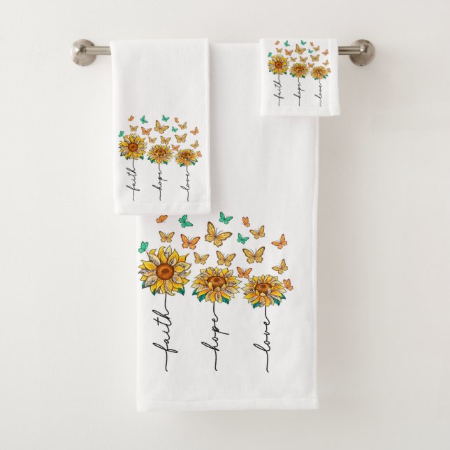 Sunflower Bliss Towel Trio (Insitu)