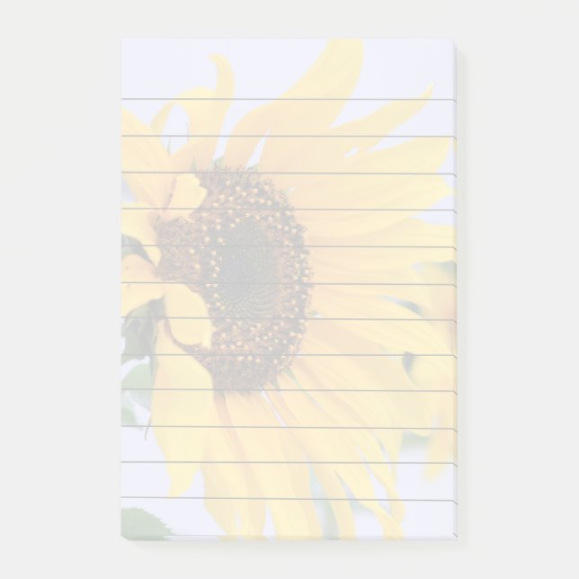 Sunflower bloom 4x6 post it notes pad (Front)