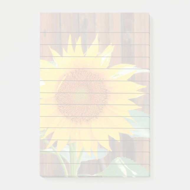 Sunflower bloom 4x6 post it notes pad (Front)