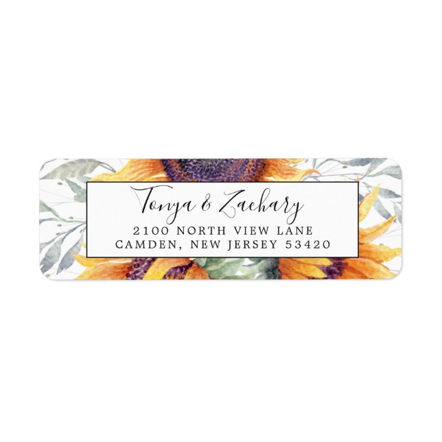 Sunflower Bloom Bouquet Return Address (Front)