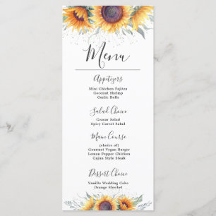 Sunflower Bloom Menu floral
