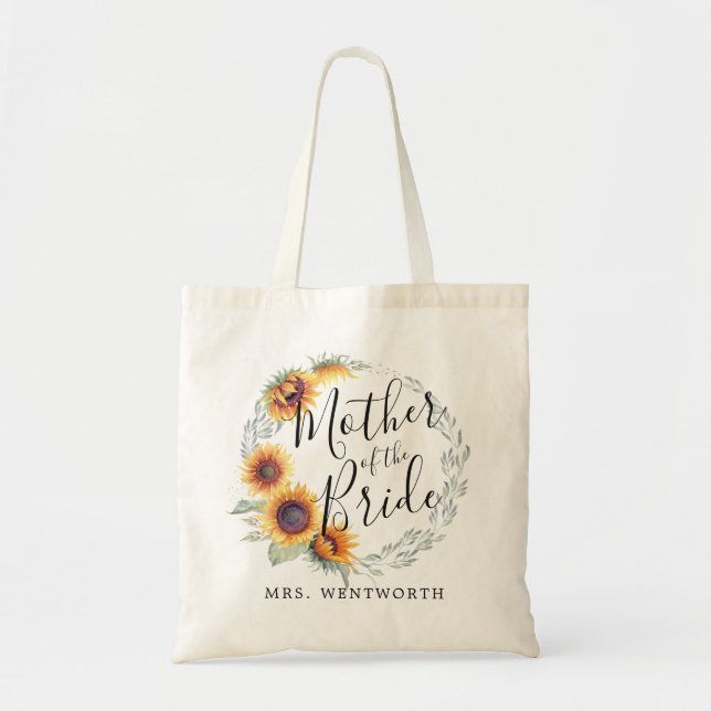 Sunflower Bloom | Mother of the Bride Tote Bag (Front)