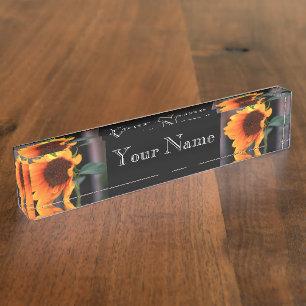 Sunflower bloom nameplate
