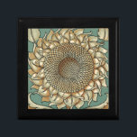 Sunflower Bloom on Blue-green Background Gift Box<br><div class="desc">An in-your-face print of a sunflower bloom on a blue-green background. You can almost hear the bees humming near the flower,  ready to help pollinate world with this botanical beauty!</div>